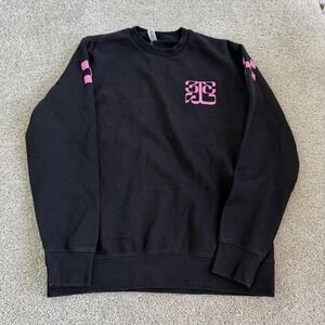 AS Colour Sweatshirt Mens XL Black Fleece Pullover Crewneck Quote Graphic
